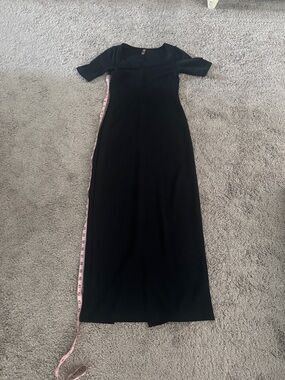 Mona B Black Short-Sleeve Maxi Dress